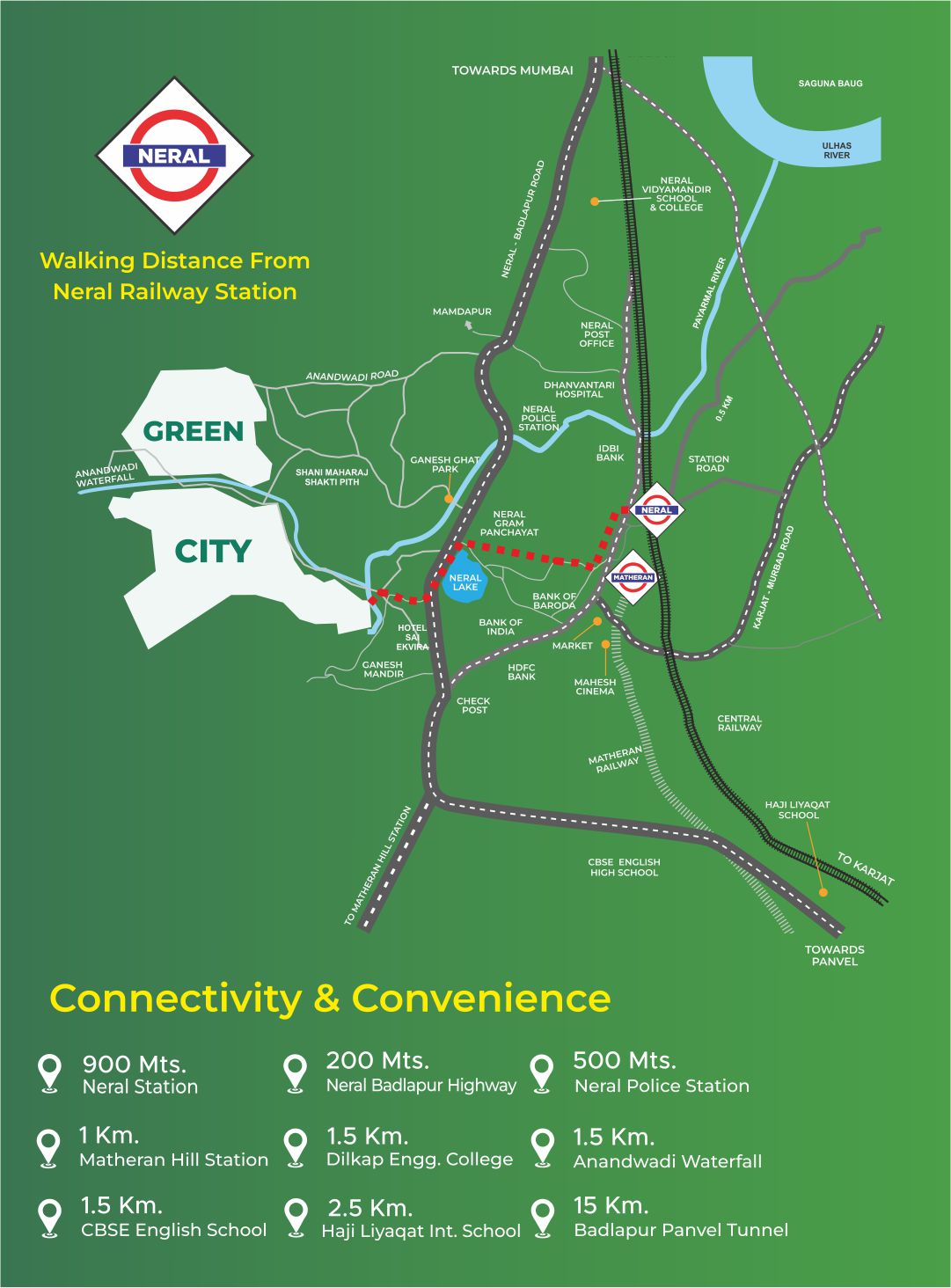 Connectivity & Convenience, walking distance from Neral Railway Station